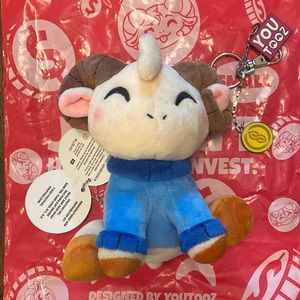 NWT Jschlatt Youtooz Ram 6in Plush w/removable keychain